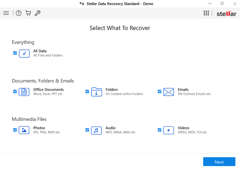 Step 1 Launch steller data recovery