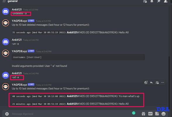 Recover deleted messages on discord