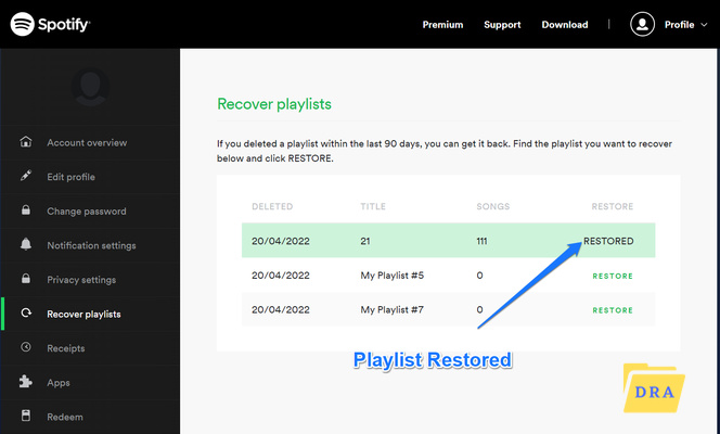 playlist restored