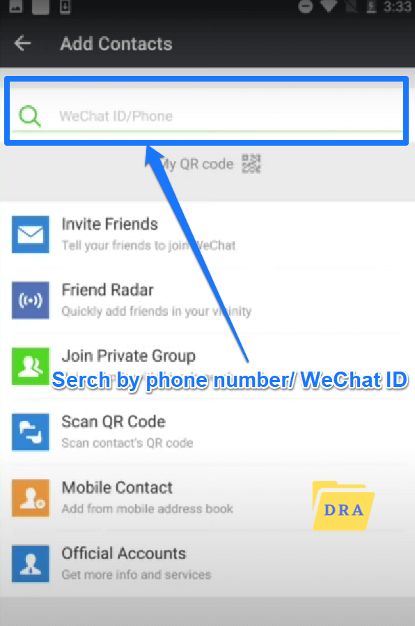 Search for WeChat contacts