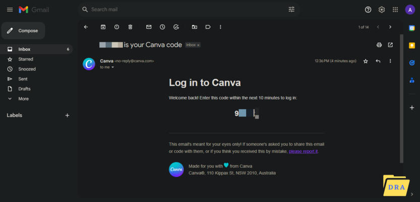 security code canva