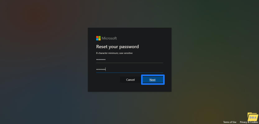 reset Microsoft password