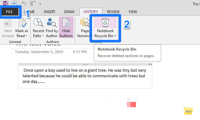 Recover deleted notes in OneNote