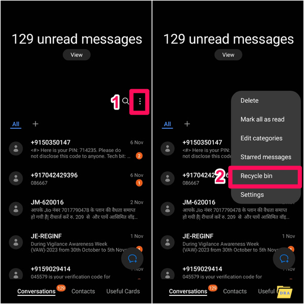 Recover deleted text messages